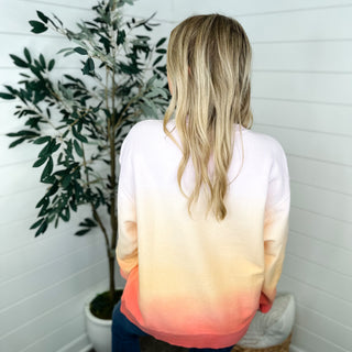 Getting Comfy Corded Cotton Long Sleeve Ombré Avery Mae Crewneck Sweatshirt - 4 colors!