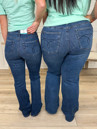 Judy Blue Cali Tummy Control Bootcut Jeans - Dark Wash (Multiple Inseams, Non-Distressed)