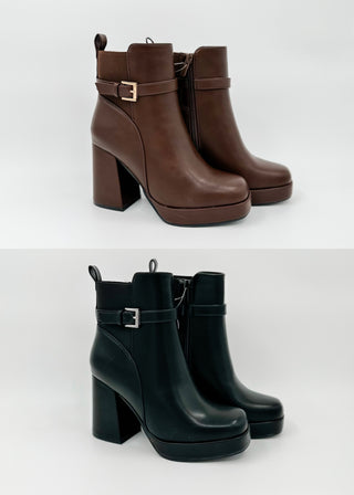 Top of the World Faux Leather Platform Booties - 2 colors!