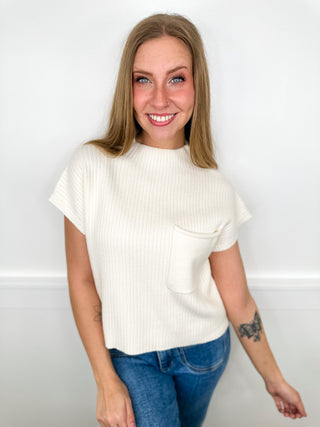 All the Needed Style Rayon Blend Short Sleeve Avery Mae Mom Cropped Sweater Top - 6 colors!