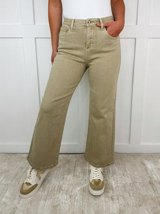 Carla Tummy Control High Rise Wide Leg Cropped Jeans - 4 colors!