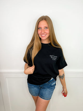 Running Club Cotton Short Sleeve Black Avery Mae Graphic Tee Shirt