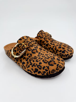 Something About Her Faux Suede Leopard Clogs