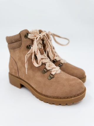 Searching For Fun Faux Suede Mocha Brown Booties