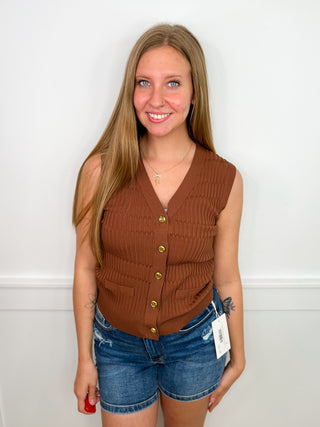 There We Go Avery Mae Mom Cropped Vest - 2 colors!