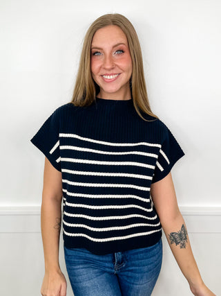 Time For Fun Rayon Blend Short Sleeve Avery Mae Mom Cropped Sweater Top - 5 colors!