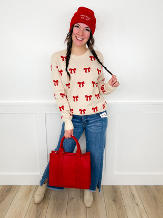 Ampersand Avenue Standing Out Knit Long Sleeve Cream Sweater Top