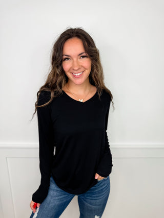 Basic Gonna Be Forever Rayon Blend Long Sleeve Avery Mae Top - 3 colors!