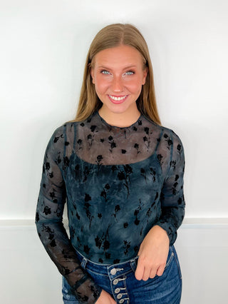Velvet Touch Sheer Mesh Long Sleeve Avery Mae Top - 5 colors!