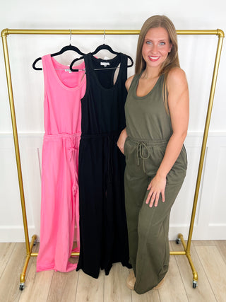 Where it Begins Cotton Blend Wide Leg Avery Mae Jumpsuit - 3 colors!