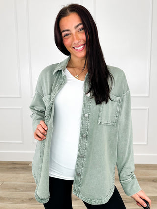 Fall Into Me Cotton Blend Long Sleeve Avery Mae Shacket - Multiple Colors