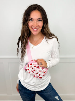 Cherries & Bows Puffer Belt Bag