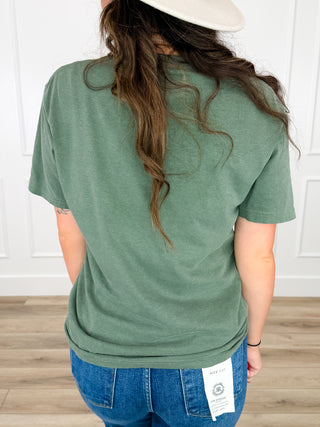 Pretty Little Pumpkins Cotton Short Sleeve Green Avery Mae Graphic Tee Shirt (Comfort Colors)