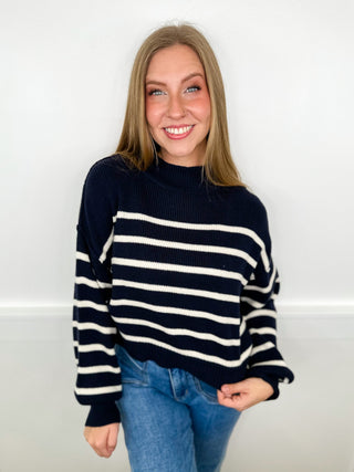 Meet You There Cotton Blend Long Sleeve Avery Mae Cropped Sweater Top - 5 colors!