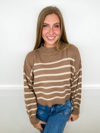 Meet You There Cotton Blend Long Sleeve Avery Mae Cropped Sweater Top - 5 colors!