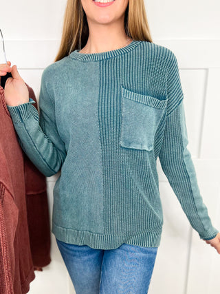 Sign the Check Cotton Long Sleeve Avery Mae Sweater Top - 3 colors!