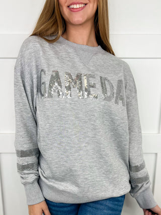 White Birch Game Day Sparkle Grey Top