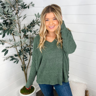 Tell Me Please Knit Long Sleeve Green Avery Mae Sweater Top