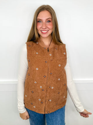 Hem & Thread Growing Wild Corduroy Camel Vest