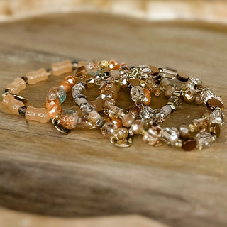 Erimish Light of My Life Orange Stack Bracelet Set - 5 piece set!