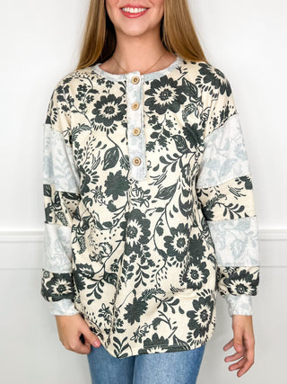 Think About Me Knit Long Sleeve Cream Avery Mae Top