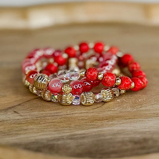 Erimish Finalizing Beauty Red Stack Bracelet Set - 3 piece set!