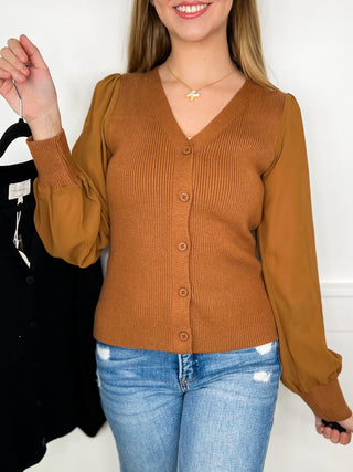 Classy Day Ribbed Long Sleeve Avery Mae Button Up Sweater Top - 2 colors!