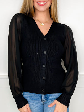 Classy Day Ribbed Long Sleeve Avery Mae Button Up Sweater Top - 2 colors!