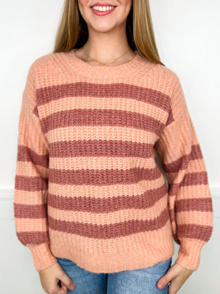 Seeing Double Knit Long Sleeve Pink Avery Mae Sweater Top