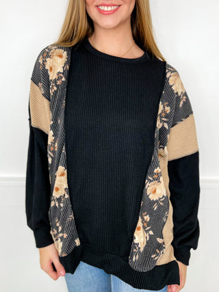 Bloomin' Beautiful Ribbed Long Sleeve Avery Mae Top - 3 colors!