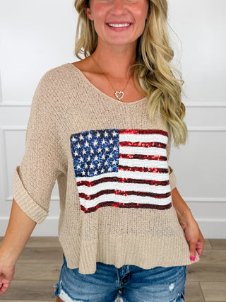 Liberty Livin' Lightweight Short Sleeve Sand Avery Mae Top