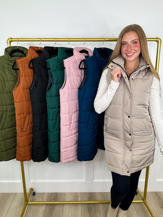 It's Cold Out There Avery Mae Puffer Vest - 8 colors!