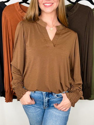 Dear Scarlett Frozen in Time Wrinkle-Free Long Sleeve Gabby Top - 5 colors!