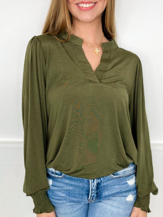 Dear Scarlett Frozen in Time Wrinkle-Free Long Sleeve Gabby Top - 5 colors!