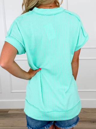 Still Growing Ribbed Short Sleeve Avery Mae Top - Multiple Colors