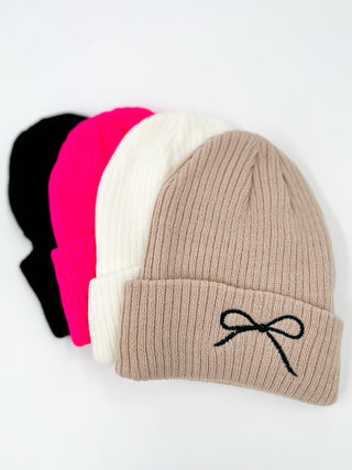 Kids Fancy Classy Bow Knit Beanie - 4 colors!