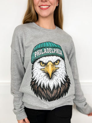 Two Game Day Gear Cotton Blend Long Sleeve Grey Avery Mae Graphic Crewneck Sweatshirt - 10 options!