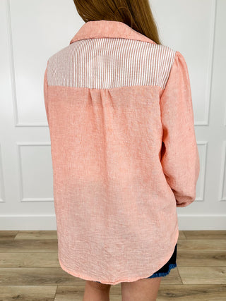 Sew In Love You're Not Wrong Long Sleeve Pink Button Up Top