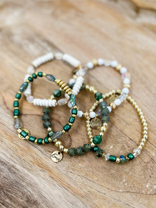 Erimish Beauty & Shine Green Stack Bracelet Set - 5 piece set!