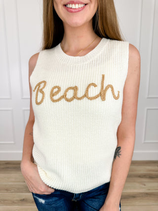 Doe & Rae Going to the Beach Cotton Blend Tank Top Sweater Vest - Multiple Colors