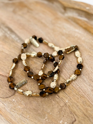 Erimish Bringing All the Style Brown Starter Stack Bracelet Set - 3 piece set!