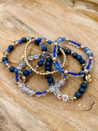 Erimish A Little Something Blue Stack Bracelet Set - 5 piece set!