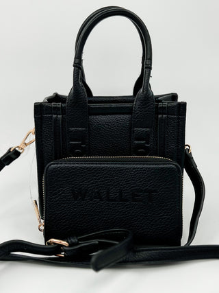 Got it Handled Faux Leather Mini Tote Bag & Wallet Set - 9 colors!