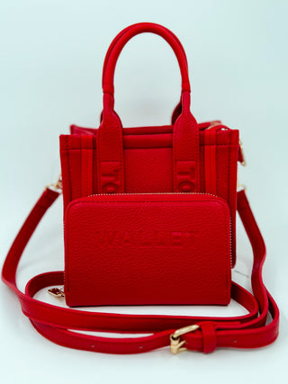 Got it Handled Faux Leather Mini Tote Bag & Wallet Set - 9 colors!