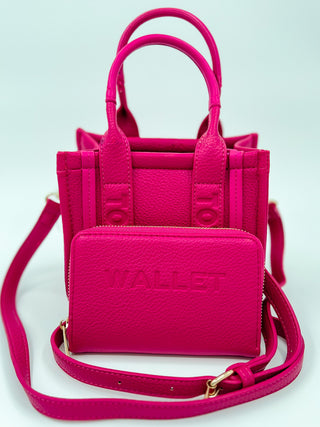 Got it Handled Faux Leather Mini Tote Bag & Wallet Set - 9 colors!