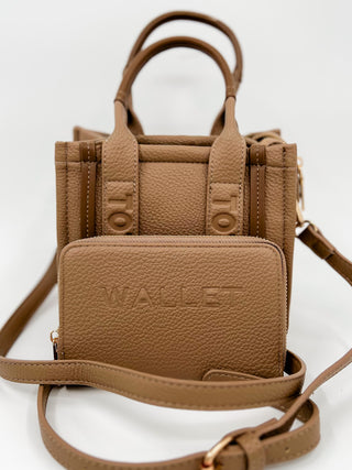 Got it Handled Faux Leather Mini Tote Bag & Wallet Set - 9 colors!