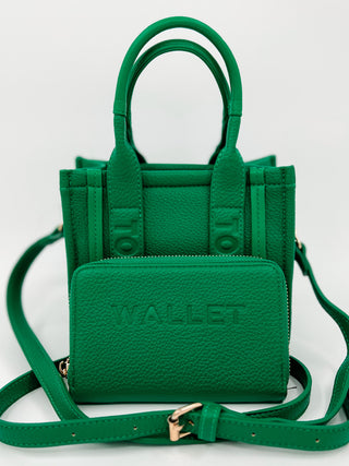 Got it Handled Faux Leather Mini Tote Bag & Wallet Set - 9 colors!