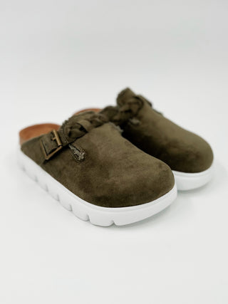 Very G Braided Buckle Faux Suede Clogs - 4 colors!
