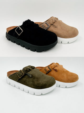 Very G Braided Buckle Faux Suede Clogs - 4 colors!
