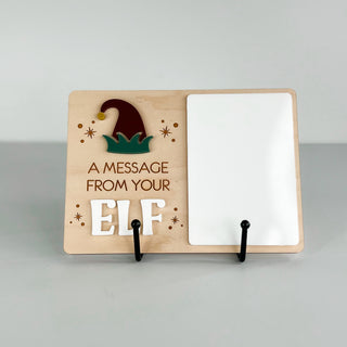 Elf Messages Wood Sign - 2 colors!